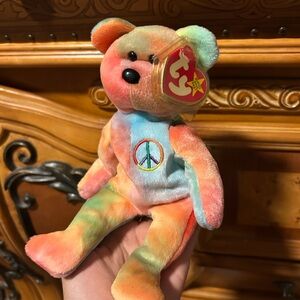 Ty Tie-Dye Peace Bear Plush